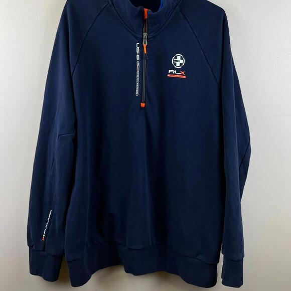 RLX Ralph Lauren Sailing Pullover Navy Half Zip Sweatshirt XL Men's US-6 Ocean - Picture 1 of 8